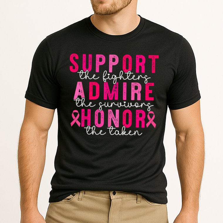 Breast Cancer Support Admire Honor Breast Cancer Awareness Cooling Performance Crew T-Shirt