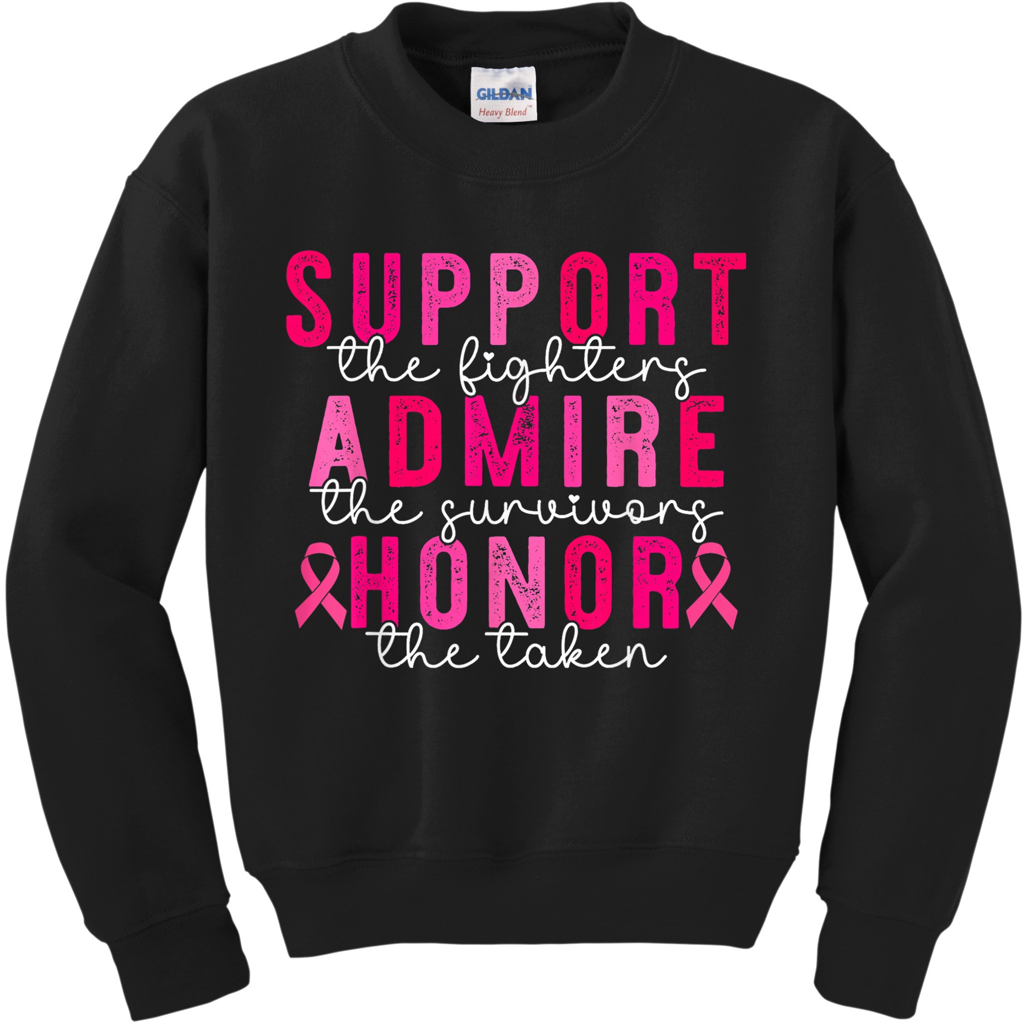 Breast Cancer Support Admire Honor Breast Cancer Awareness Kids Sweatshirt