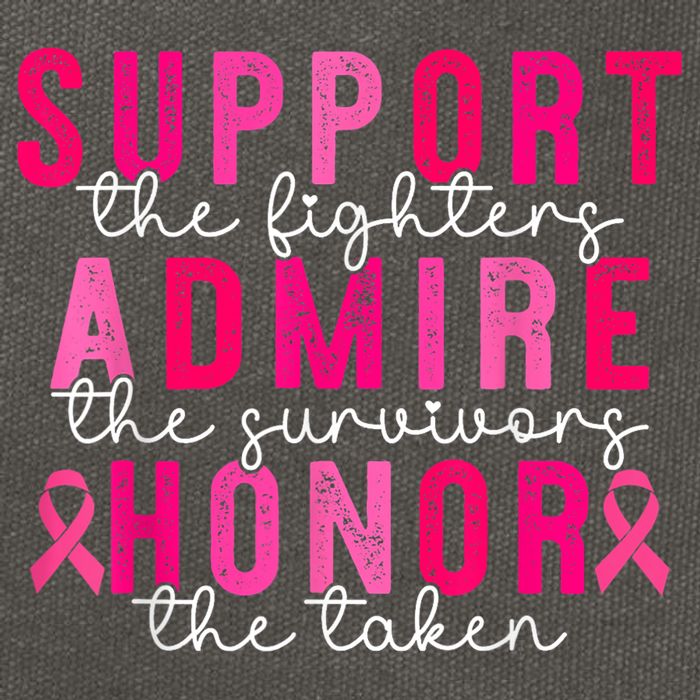 Breast Cancer Support Admire Honor Breast Cancer Awareness Cotton Canvas Backpack
