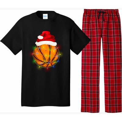 Basketball Christmas Santa Hat Funny Basketball Xmas Meaningful Gift Pajama Set