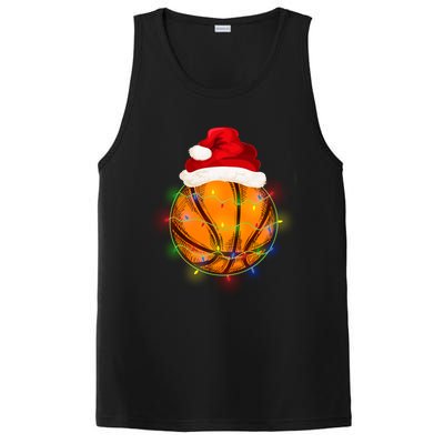 Basketball Christmas Santa Hat Funny Basketball Xmas Meaningful Gift PosiCharge Competitor Tank