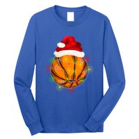 Basketball Christmas Santa Hat Funny Basketball Xmas Meaningful Gift Long Sleeve Shirt