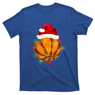 Basketball Christmas Santa Hat Funny Basketball Xmas Meaningful Gift T-Shirt