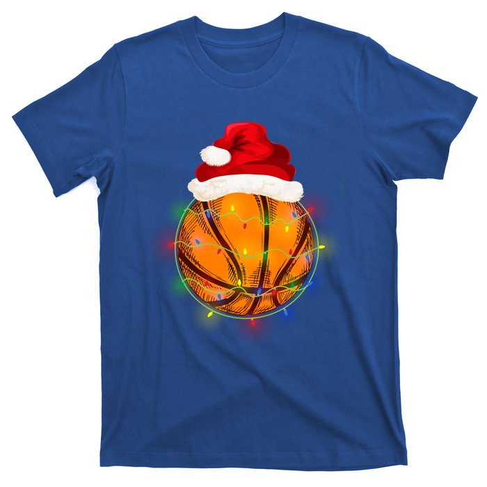 Basketball Christmas Santa Hat Funny Basketball Xmas Meaningful Gift T-Shirt