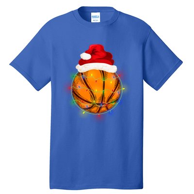 Basketball Christmas Santa Hat Funny Basketball Xmas Meaningful Gift Tall T-Shirt