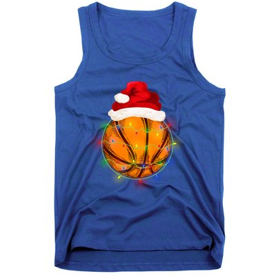 Basketball Christmas Santa Hat Funny Basketball Xmas Meaningful Gift Tank Top