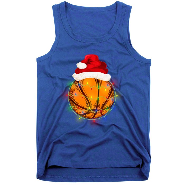 Basketball Christmas Santa Hat Funny Basketball Xmas Meaningful Gift Tank Top