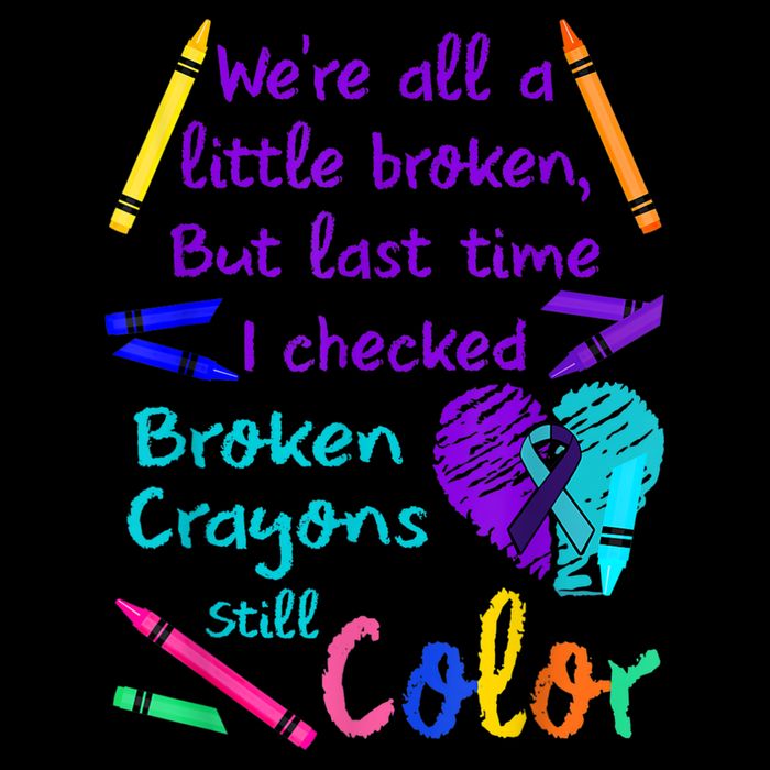 Broken Crayons Still Color Tee Suicide Prevention Awareness Backpack