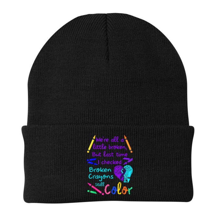 Broken Crayons Still Color Tee Suicide Prevention Awareness Beanie