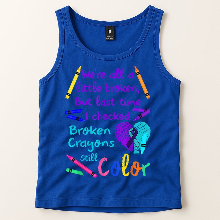 Broken Crayons Still Color Tee Suicide Prevention Awareness Tank Top