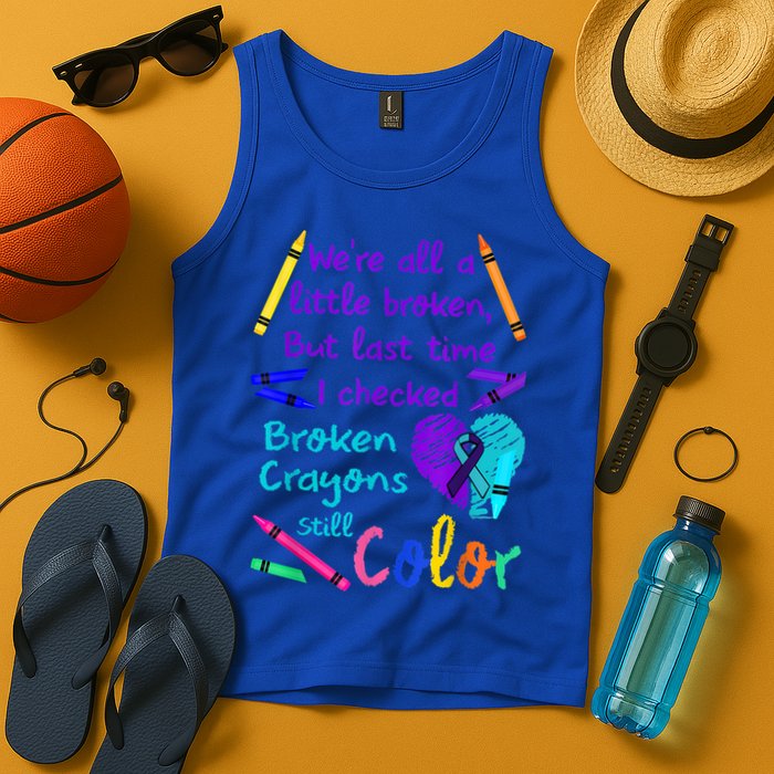 Broken Crayons Still Color Tee Suicide Prevention Awareness Tank Top
