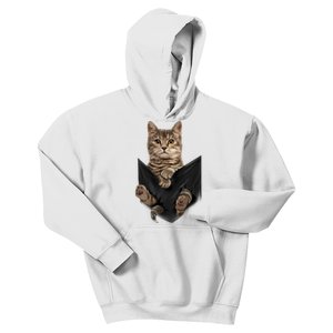 Brown Cat Sits In Pocket Cats Gifts Kids Hoodie