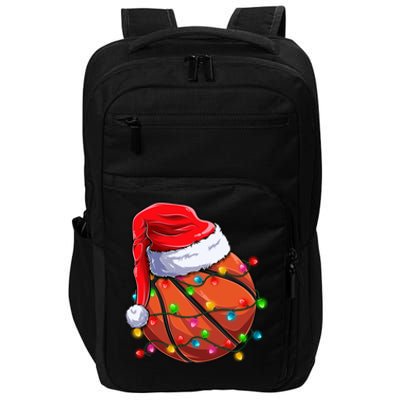 Basketball Christmas Santa Hat Funny Basketball Xmas Gift Impact Tech Backpack