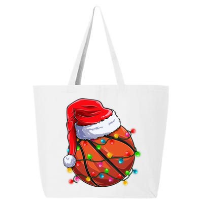 Basketball Christmas Santa Hat Funny Basketball Xmas Gift 25L Jumbo Tote