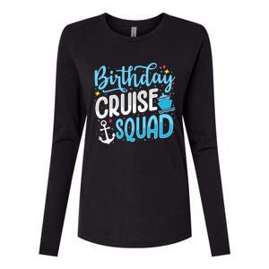 Birthday Cruise Squad Cruising Vacation Funny Crew Womens Cotton Relaxed Long Sleeve T-Shirt