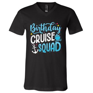 Birthday Cruise Squad Cruising Vacation Funny Crew V-Neck T-Shirt