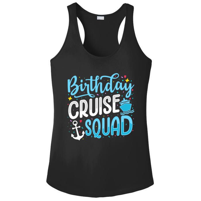 Birthday Cruise Squad Cruising Vacation Funny Crew Ladies PosiCharge Competitor Racerback Tank