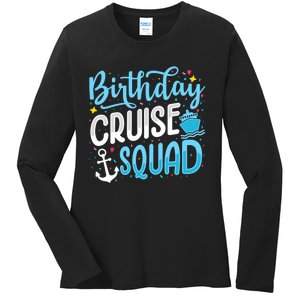 Birthday Cruise Squad Cruising Vacation Funny Crew Ladies Long Sleeve Shirt