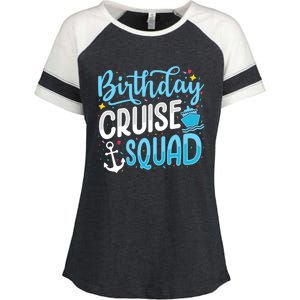 Birthday Cruise Squad Cruising Vacation Funny Crew Enza Ladies Jersey Colorblock Tee