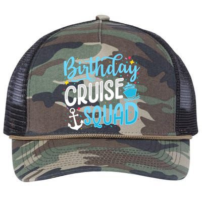 Birthday Cruise Squad Cruising Vacation Funny Crew Retro Rope Trucker Hat Cap