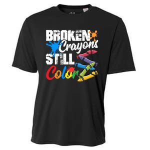 Broken Crayons Still Colortal Health Awareness Cooling Performance Crew T-Shirt