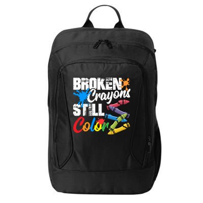 Broken Crayons Still Colortal Health Awareness City Backpack