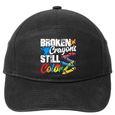 Broken Crayons Still Colortal Health Awareness 7-Panel Snapback Hat