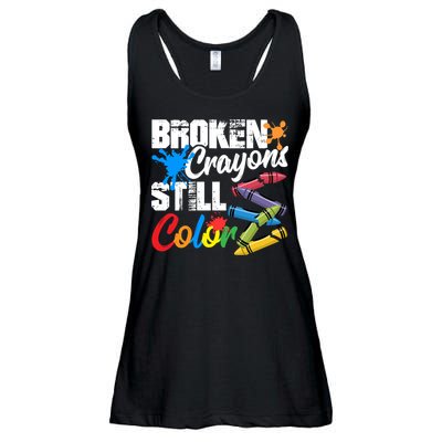 Broken Crayons Still Colortal Health Awareness Ladies Essential Flowy Tank