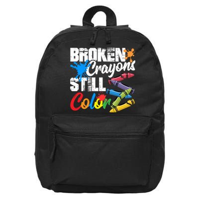 Broken Crayons Still Colortal Health Awareness 16 in Basic Backpack