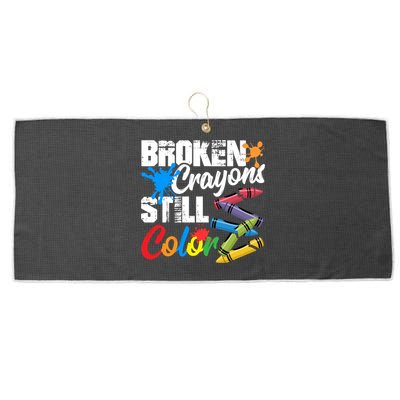Broken Crayons Still Colortal Health Awareness Large Microfiber Waffle Golf Towel