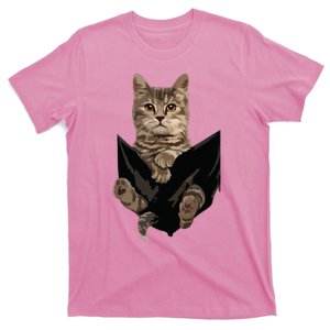 Brown Cat Sits In Pocket Cats Gift T-Shirt