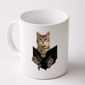 Brown Cat Sits In Pocket Cats Gift Coffee Mug