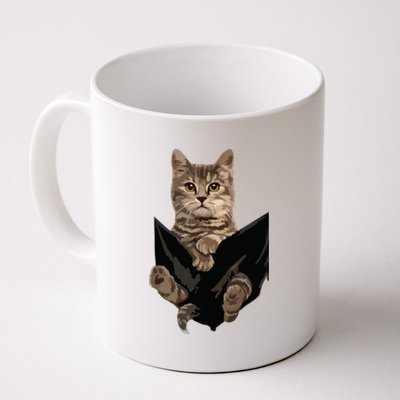 Brown Cat Sits In Pocket Cats Gift Coffee Mug