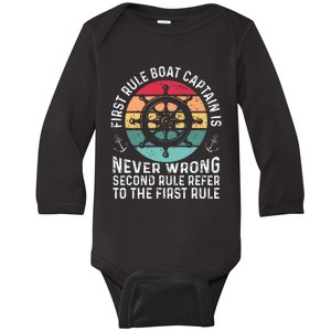 Boat Captain Sailor Seaman Seafarer Maritime Anchor Baby Long Sleeve Bodysuit