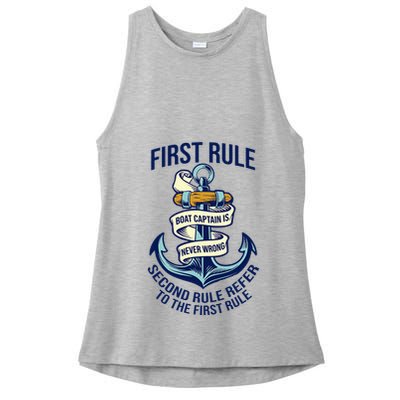 Boat Captain Sailor Seaman Seafarer Maritime Anchor Ladies PosiCharge Tri-Blend Wicking Tank