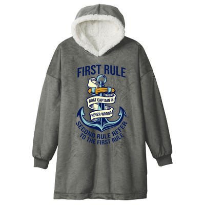 Boat Captain Sailor Seaman Seafarer Maritime Anchor Hooded Wearable Blanket