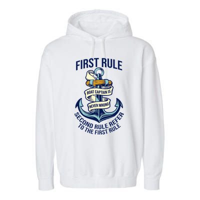 Boat Captain Sailor Seaman Seafarer Maritime Anchor Garment-Dyed Fleece Hoodie
