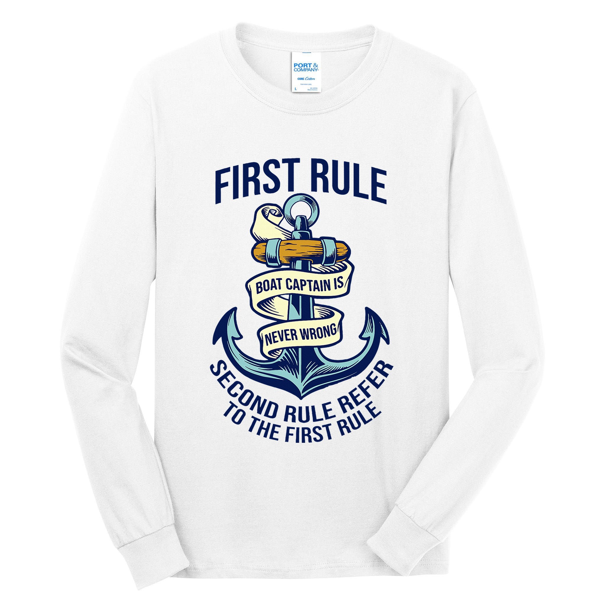Boat Captain Sailor Seaman Seafarer Maritime Anchor Tall Long Sleeve T-Shirt