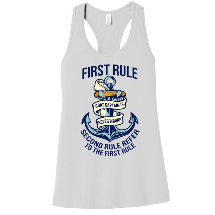 Boat Captain Sailor Seaman Seafarer Maritime Anchor Women's Racerback Tank