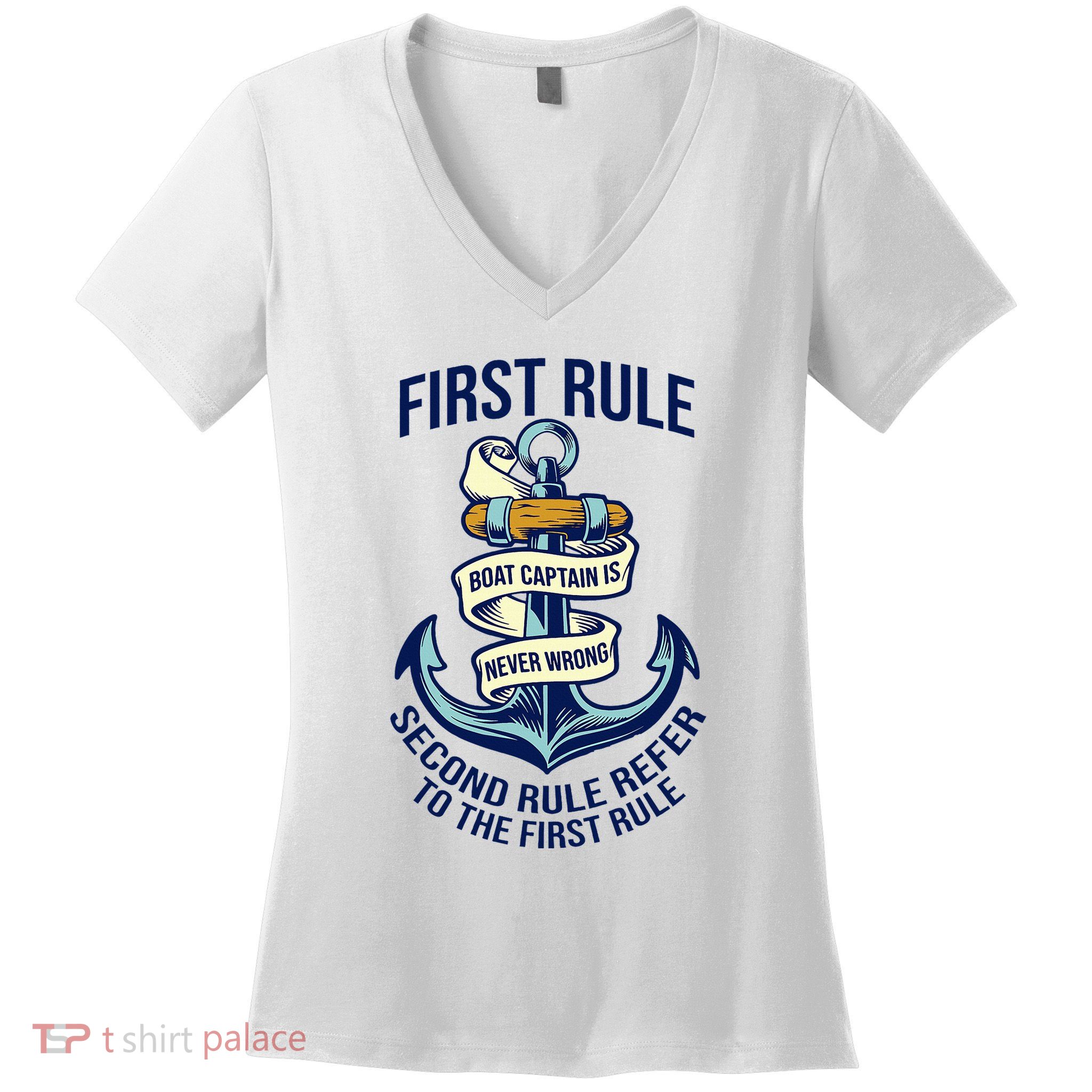 Boat Captain Sailor Seaman Seafarer Maritime Anchor Women's V-Neck T-Shirt