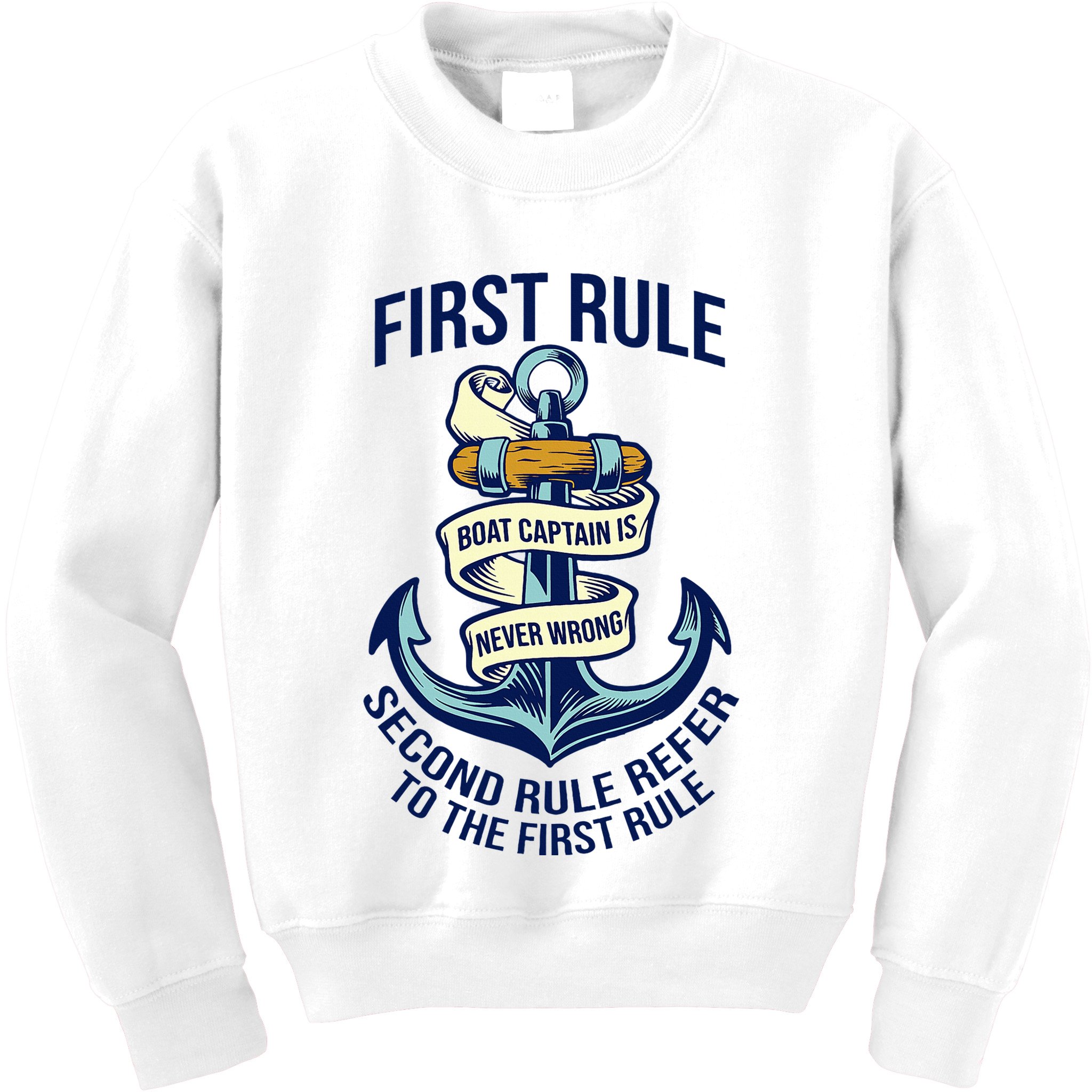 Boat Captain Sailor Seaman Seafarer Maritime Anchor Kids Sweatshirt