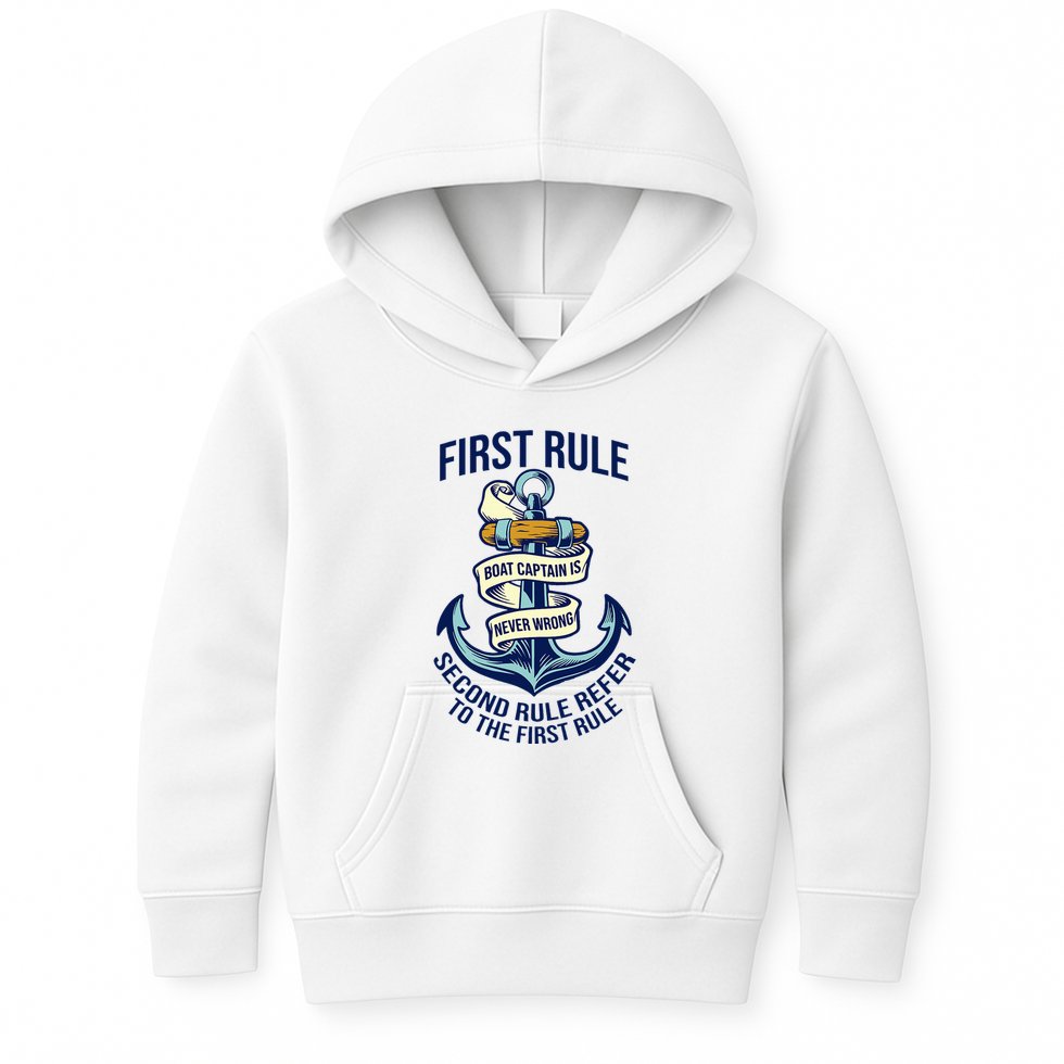 Boat Captain Sailor Seaman Seafarer Maritime Anchor Kids Hoodie