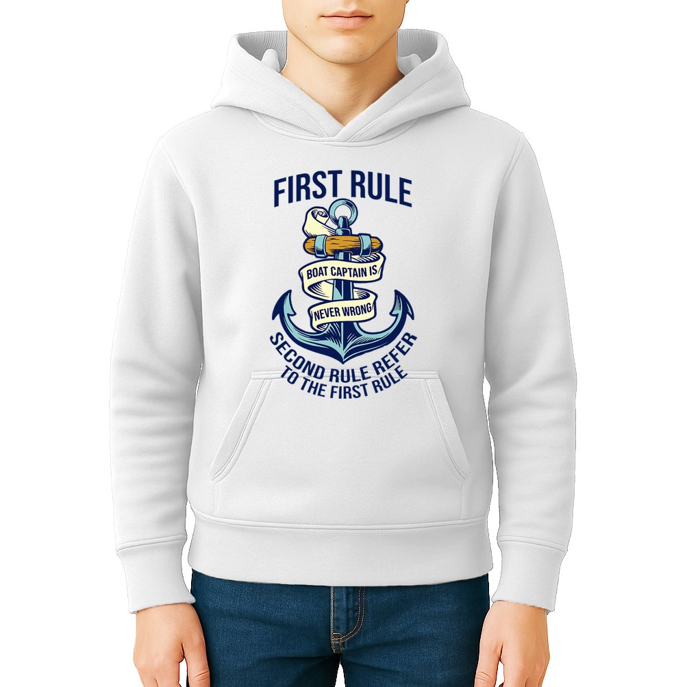 Boat Captain Sailor Seaman Seafarer Maritime Anchor Kids Hoodie