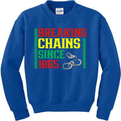 Breaking Chains Since 1865 Black History Month Proud African Gift Kids Sweatshirt