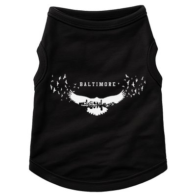Baltimore City Skyline Inside Raven Silhouette Doggie Tank