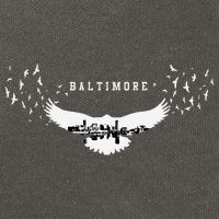 Baltimore City Skyline Inside Raven Silhouette Cotton Canvas Backpack