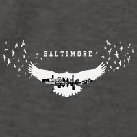 Baltimore City Skyline Inside Raven Silhouette Vector Backpack