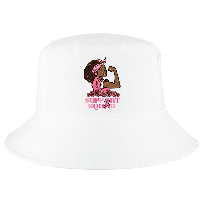 Breast Cancer Strong Black Woman Support Squad Women Girl Cool Comfort Performance Bucket Hat