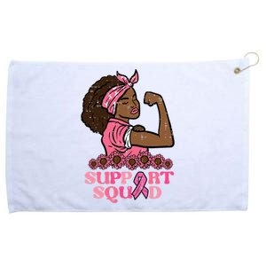 Breast Cancer Strong Black Woman Support Squad Women Girl Grommeted Golf Towel