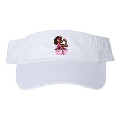 Breast Cancer Strong Black Woman Support Squad Women Girl Valucap Bio-Washed Visor